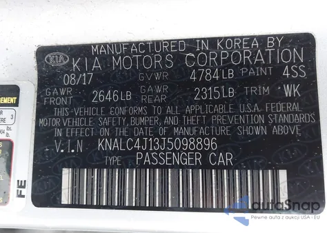 2018 Kia Cadenza Technology из США, поврежденный, VIN KNALC4J13J5098896